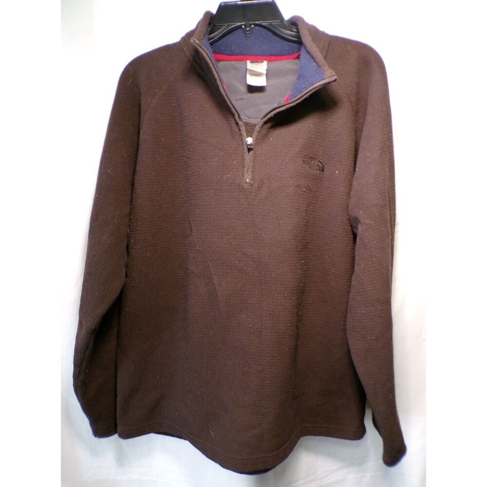 The North Face Men's Large Brown Quarter Zip Fleece Pullover Sweater